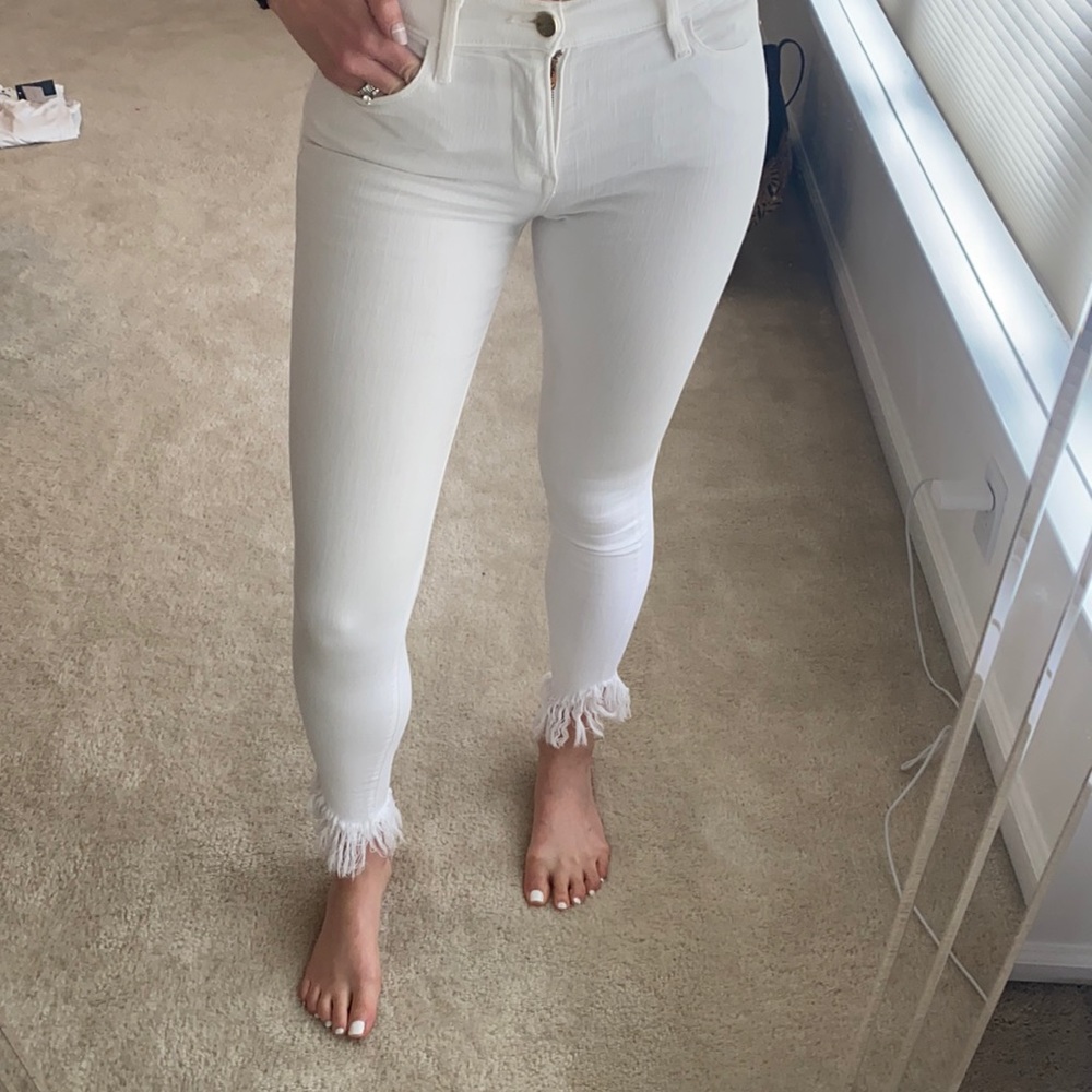 Like new white fringe pants